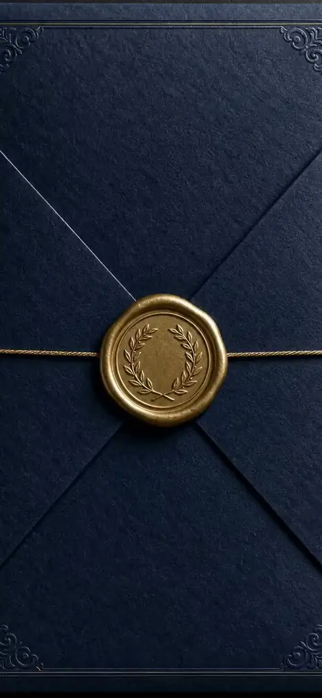 The Belvedere invitation as a guest sees it: Nocturne · Navy & Gold